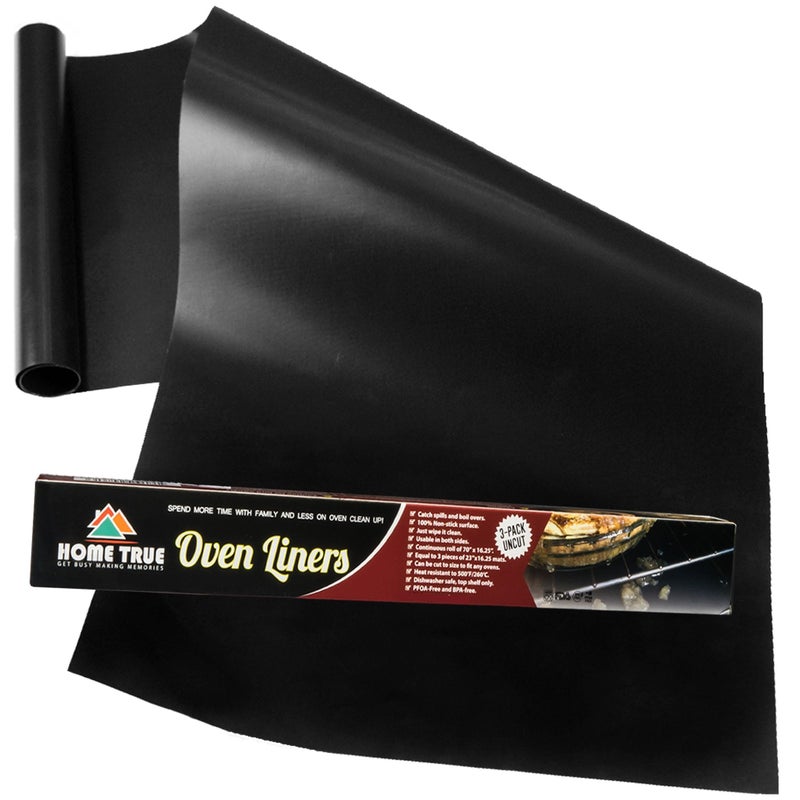 Home True Baking Mat, Silicone, PVC-Free, Rectangular, Black, 70 x 16.25 Inches - Image 1